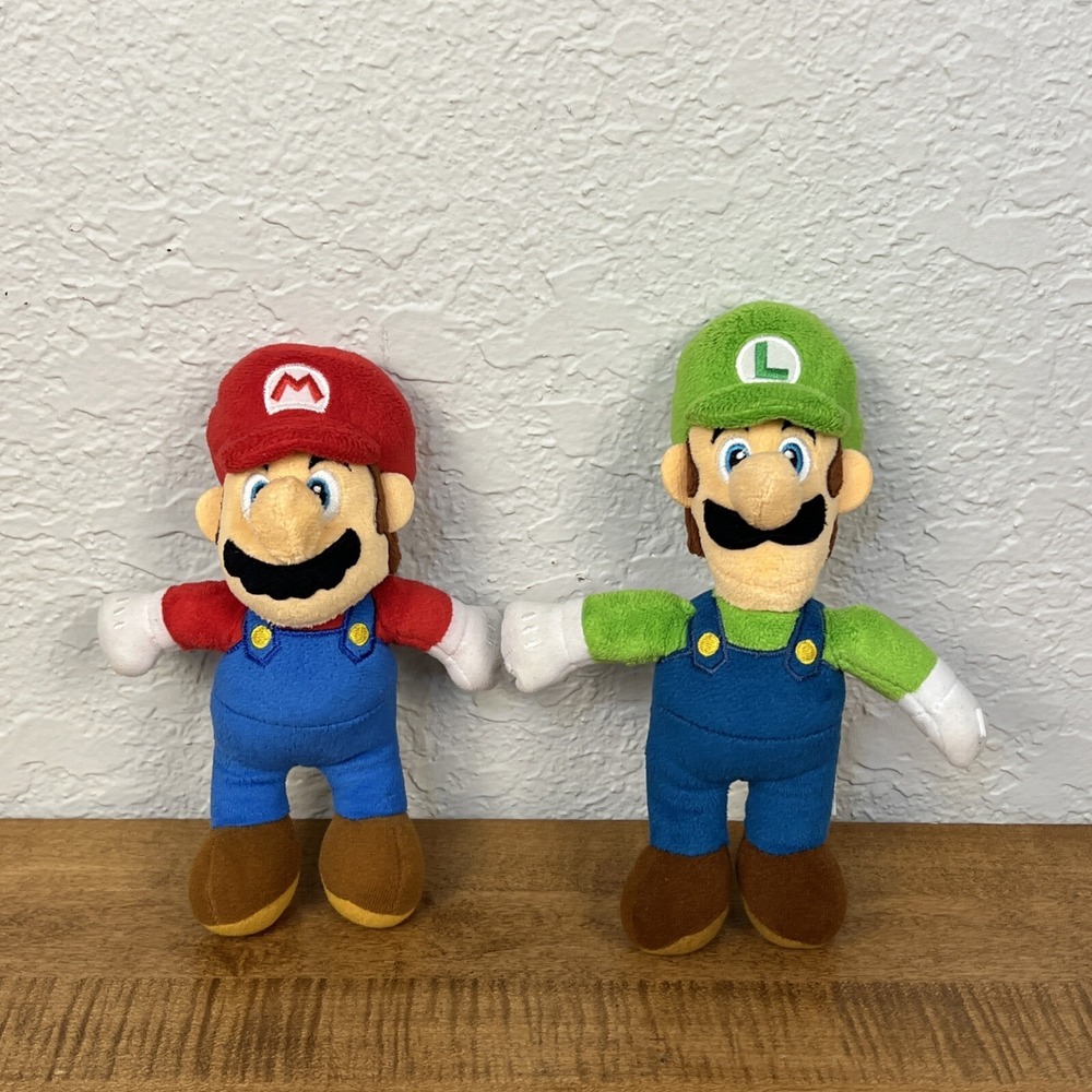 Lot Of 2 Nintendo Mario & Luigi‎ Plush Dolls 8.5"
